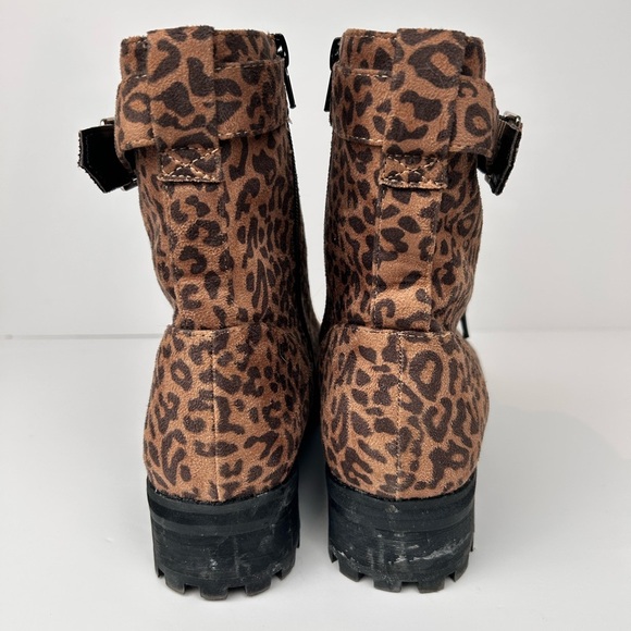 Abound animal print military boot, 9, thick fabric upper, Streetwear Grunge Moto - Picture 4 of 8